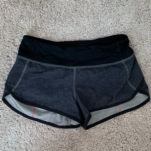Lululemon Speed Shorts Size 2 Gray with pink